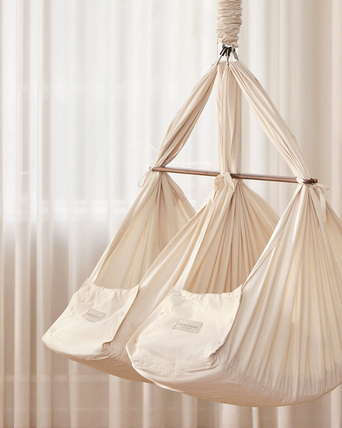 Moonboon - Moonboon Zwilling Federwiege komplett Set inkl. Motor - Babylution