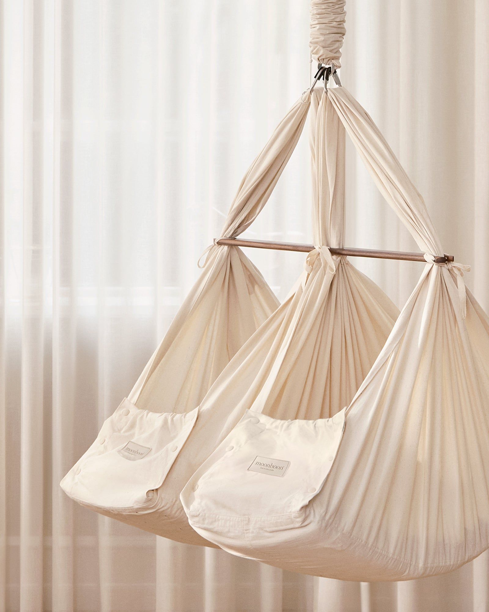 Moonboon - Moonboon Zwilling Federwiege komplett Set inkl. Motor - Babylution