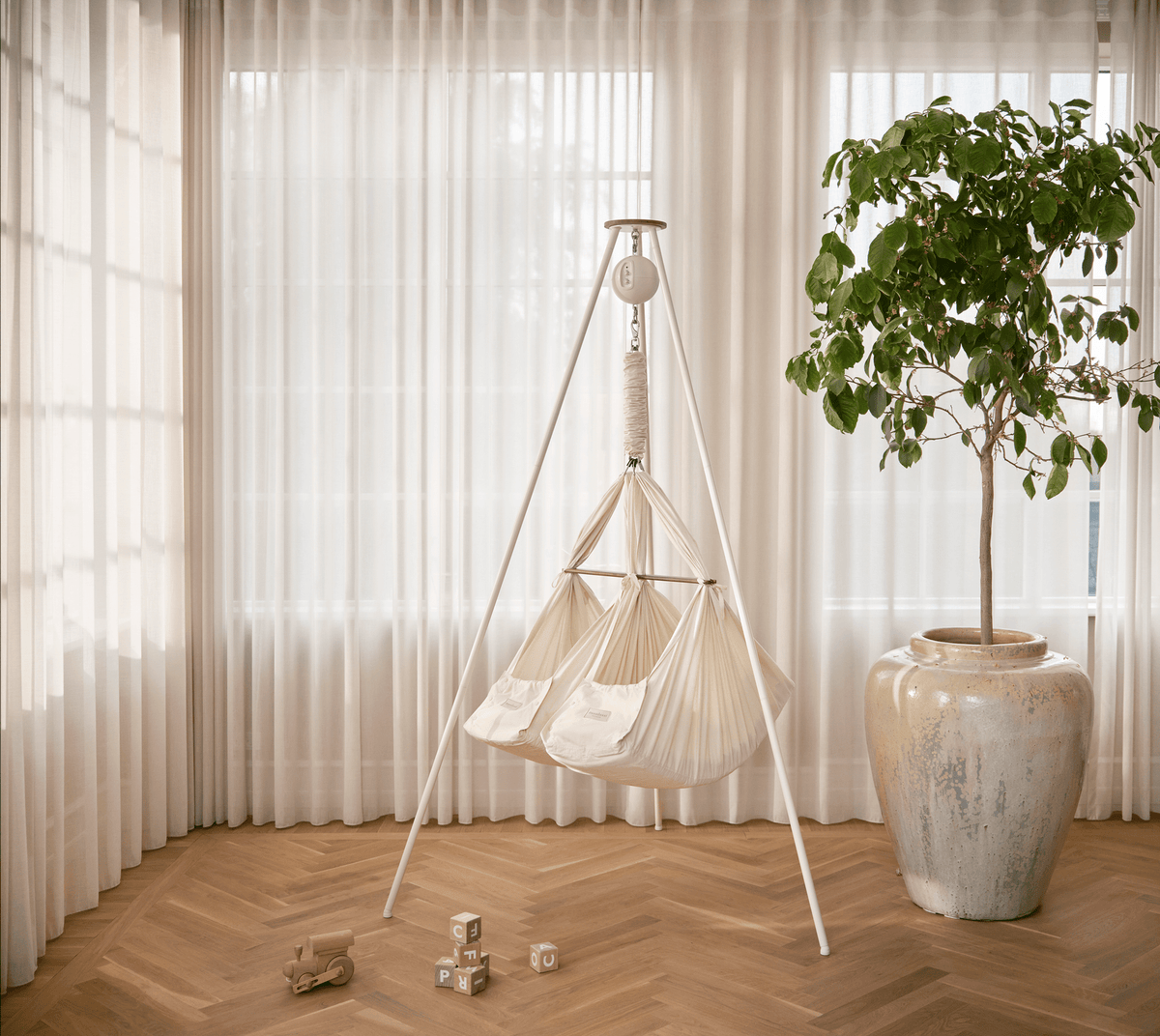 Moonboon - Moonboon Zwilling Federwiege komplett Set inkl. Motor - Babylution